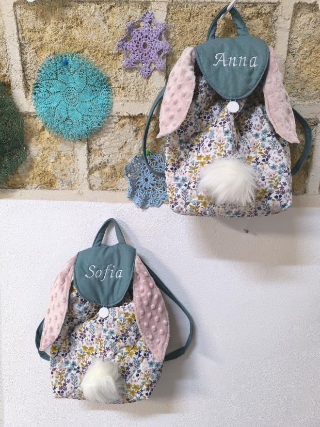 zaino asilo con orecchie coniglio